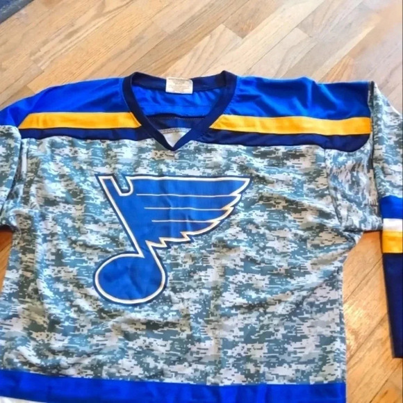St Louis Blues NHL Hockey Match Up X Large SGA Military Digital Camo Jersey - Picture 6 of 6